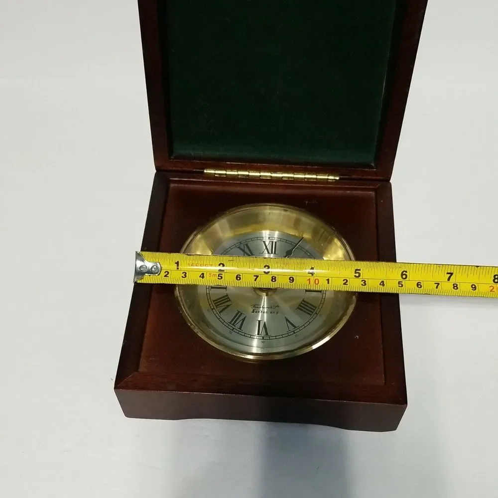 John Poole - England -‎ Desk Clock  Wooden Box Tested